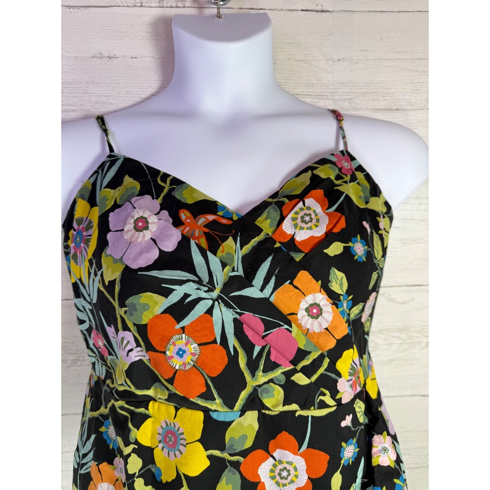 NWT J.Crew Liberty Fabric Floral Dress Black Ruffle size 12 spring cottage boho - Picture 10 of 13